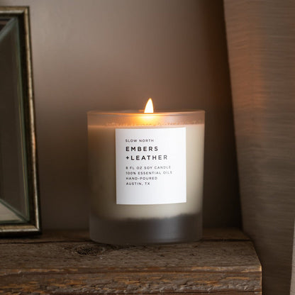 Embers + Leather signature candle